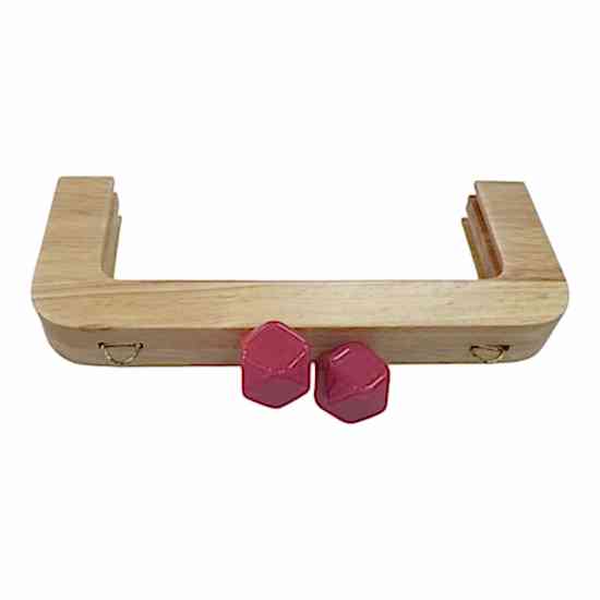 Ahşap Burs-03 [20cm Naturel-Fuşya]