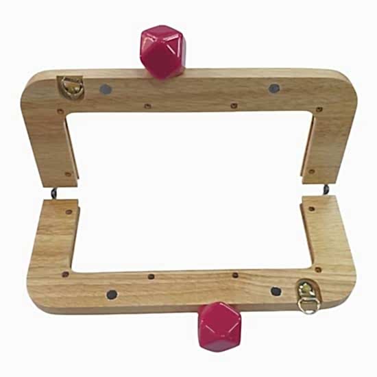 Ahşap Burs-03 [20cm Naturel-Fuşya]