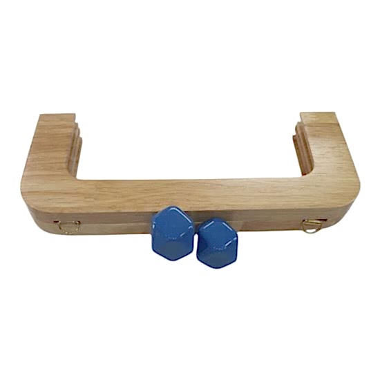 Ahşap Burs-05 [20cm Naturel-Mavi]
