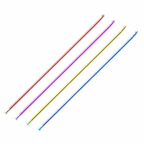 Tunus Tığı Renkli Metal 25cm