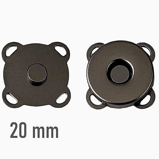 20mm DİKMELİ MIKNATIS ÇITÇIT SİYAH NİKEL