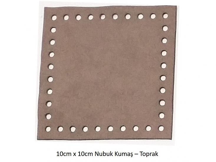10cmx10cm ebatında hazır kesim nubuk kumaş