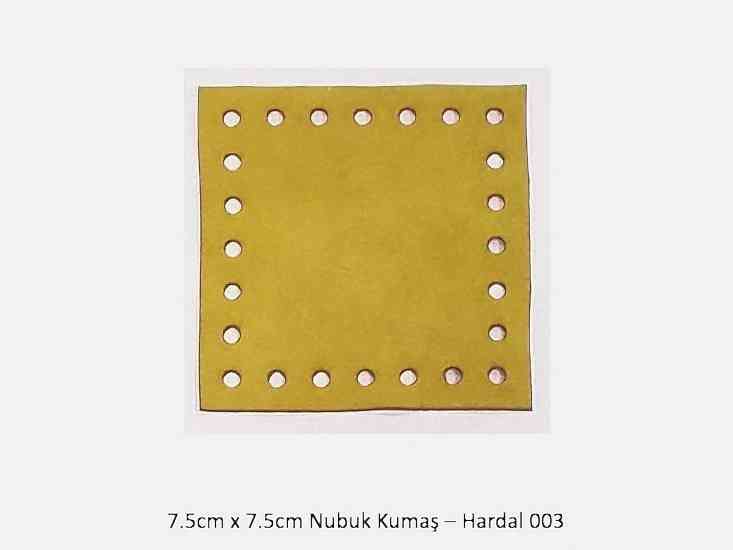 7.5cmx7.5cm ebatında hazır kesim nubuk kumaş