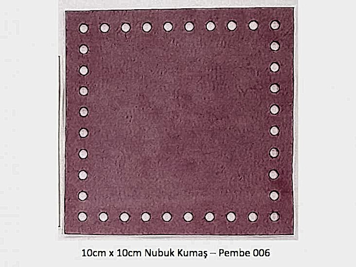 10cmx10cm ebatında hazır kesim nubuk kumaş
