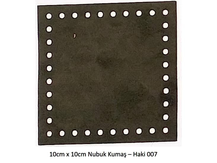 10cmx10cm ebatında hazır kesim nubuk kumaş