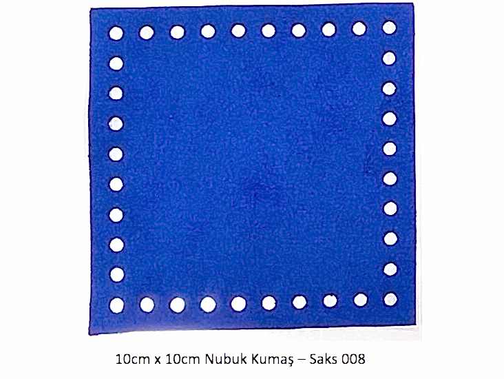 10cmx10cm ebatında hazır kesim nubuk kumaş