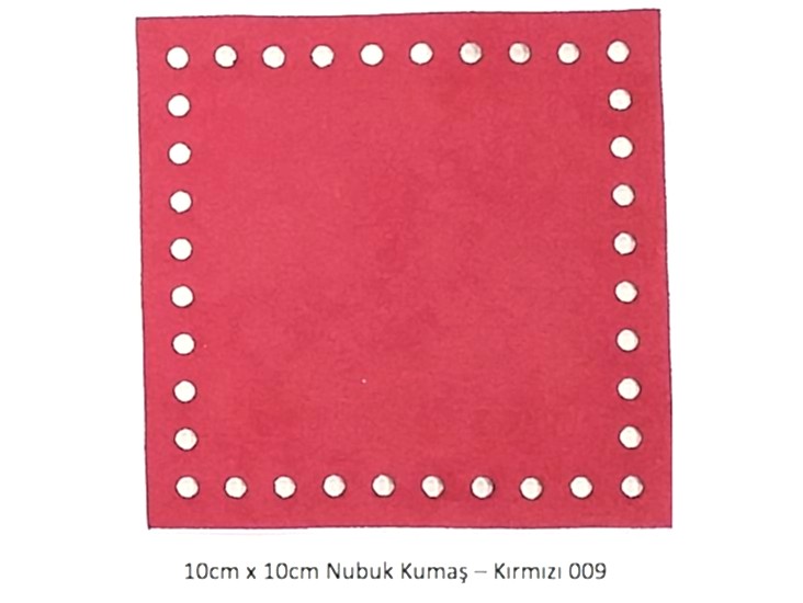 10cmx10cm ebatında hazır kesim nubuk kumaş
