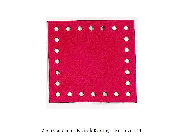 7.5cmx7.5cm ebatında hazır kesim nubuk kumaş