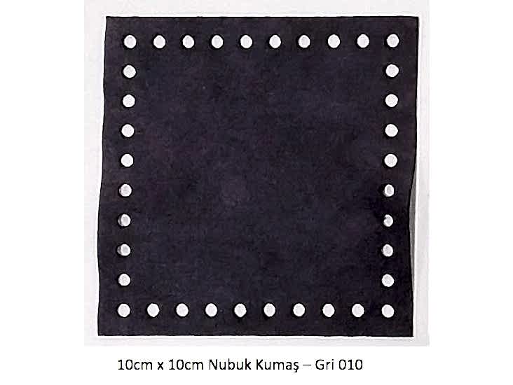 10cmx10cm ebatında hazır kesim nubuk kumaş