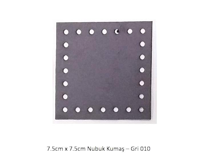 7.5cmx7.5cm ebatında hazır kesim nubuk kumaş