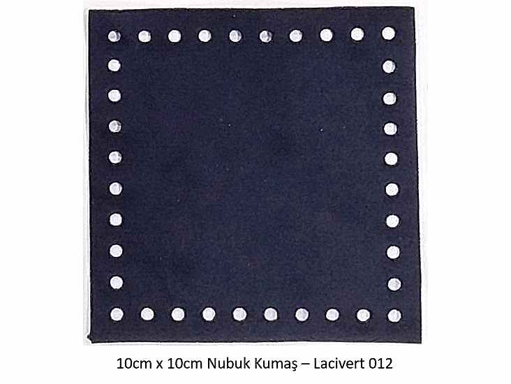 10cmx10cm ebatında hazır kesim nubuk kumaş