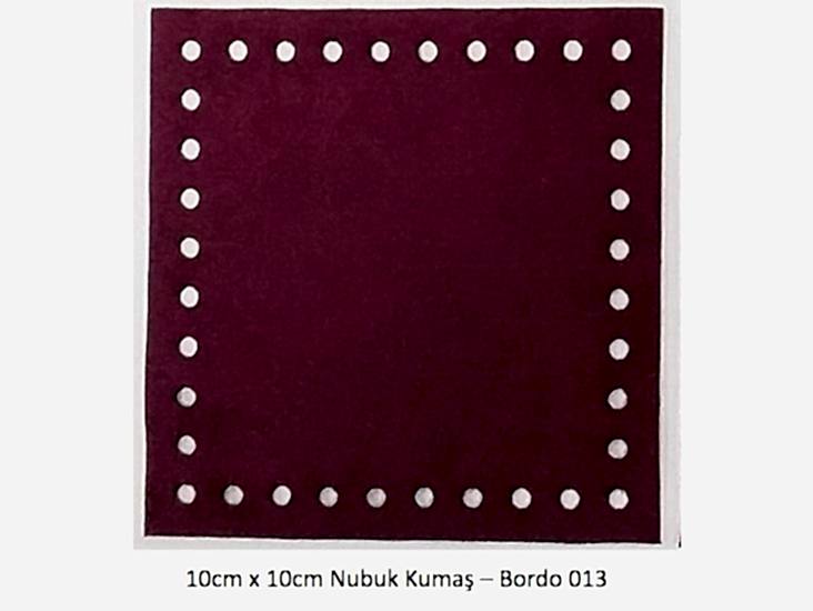 10cmx10cm ebatında hazır kesim nubuk kumaş