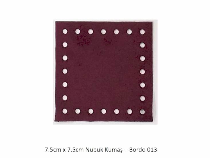 7.5cmx7.5cm ebatında hazır kesim nubuk kumaş