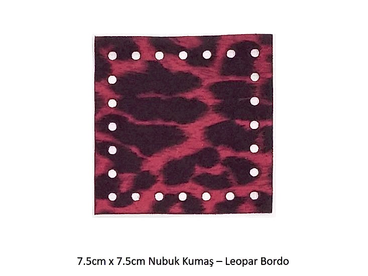 7.5cmx7.5cm ebatında hazır kesim nubuk kumaş